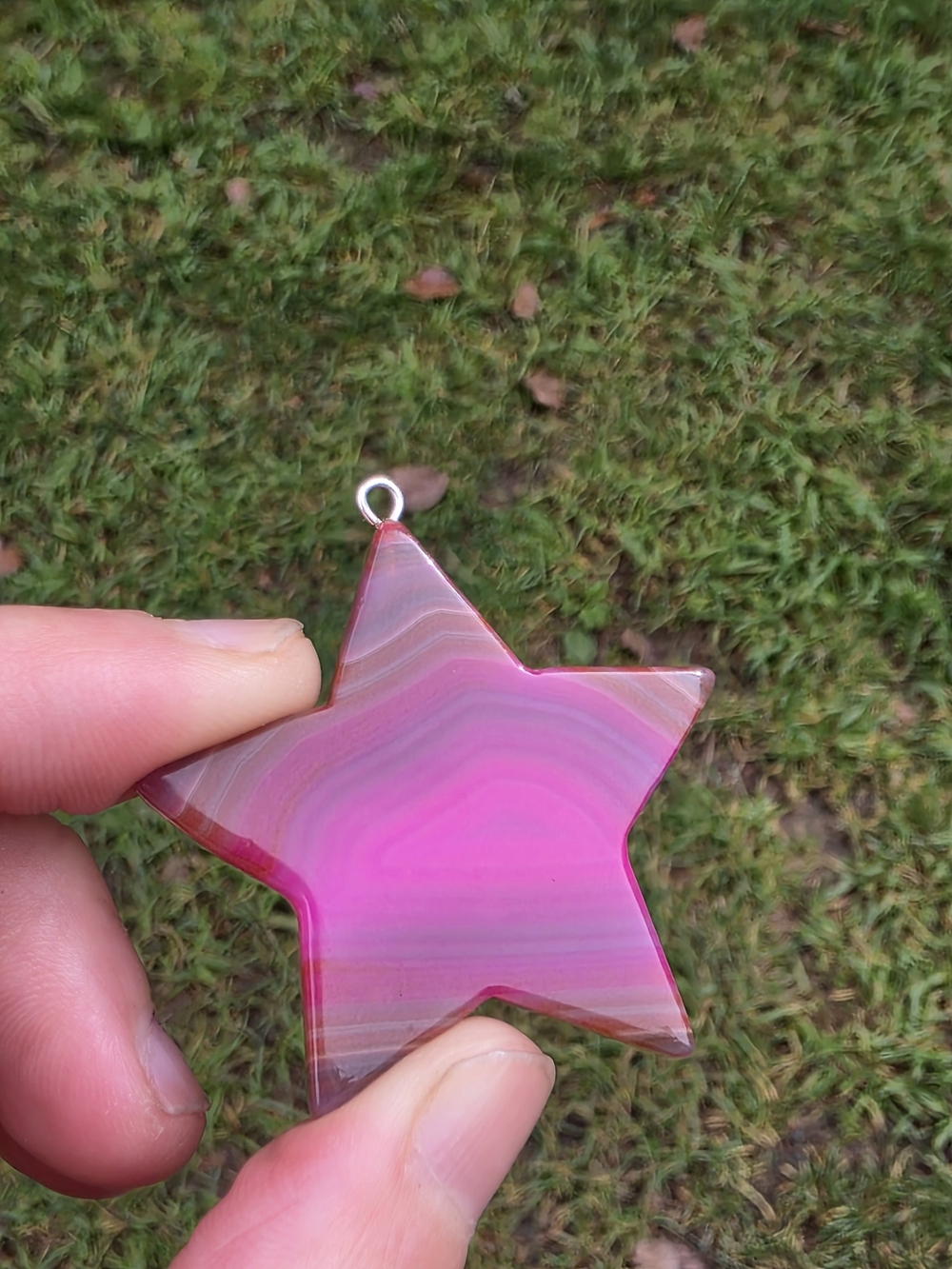 Pink Agate Star Pendant